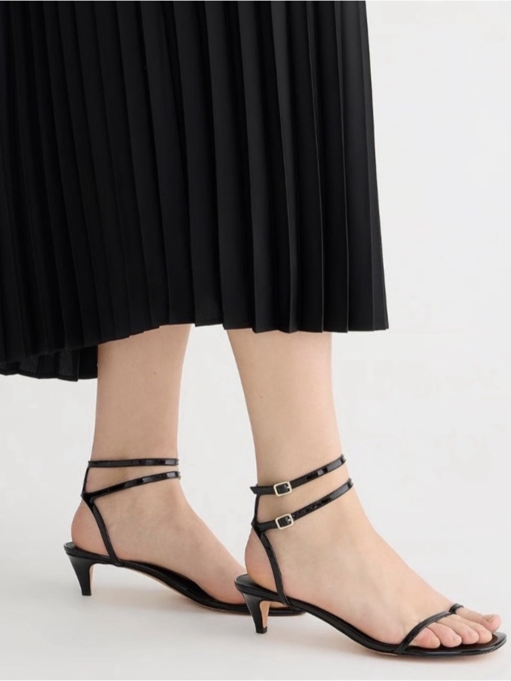 J. Crew Black Pleated Midi Skirt Meduim - Picture 3 of 8